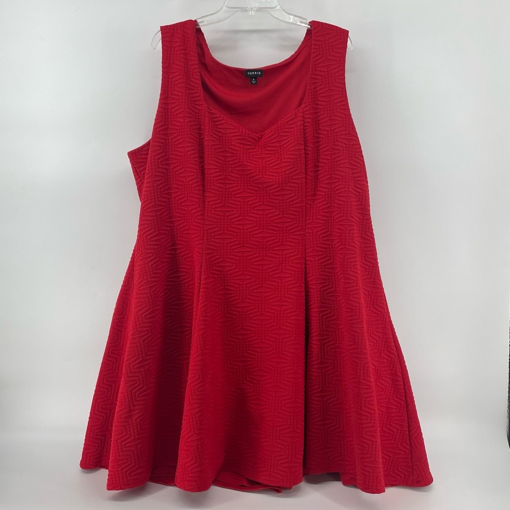 Red Skater Torrid dress textured